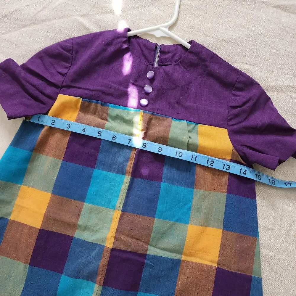 Vintage Fall Plaid Dress kids 6/8